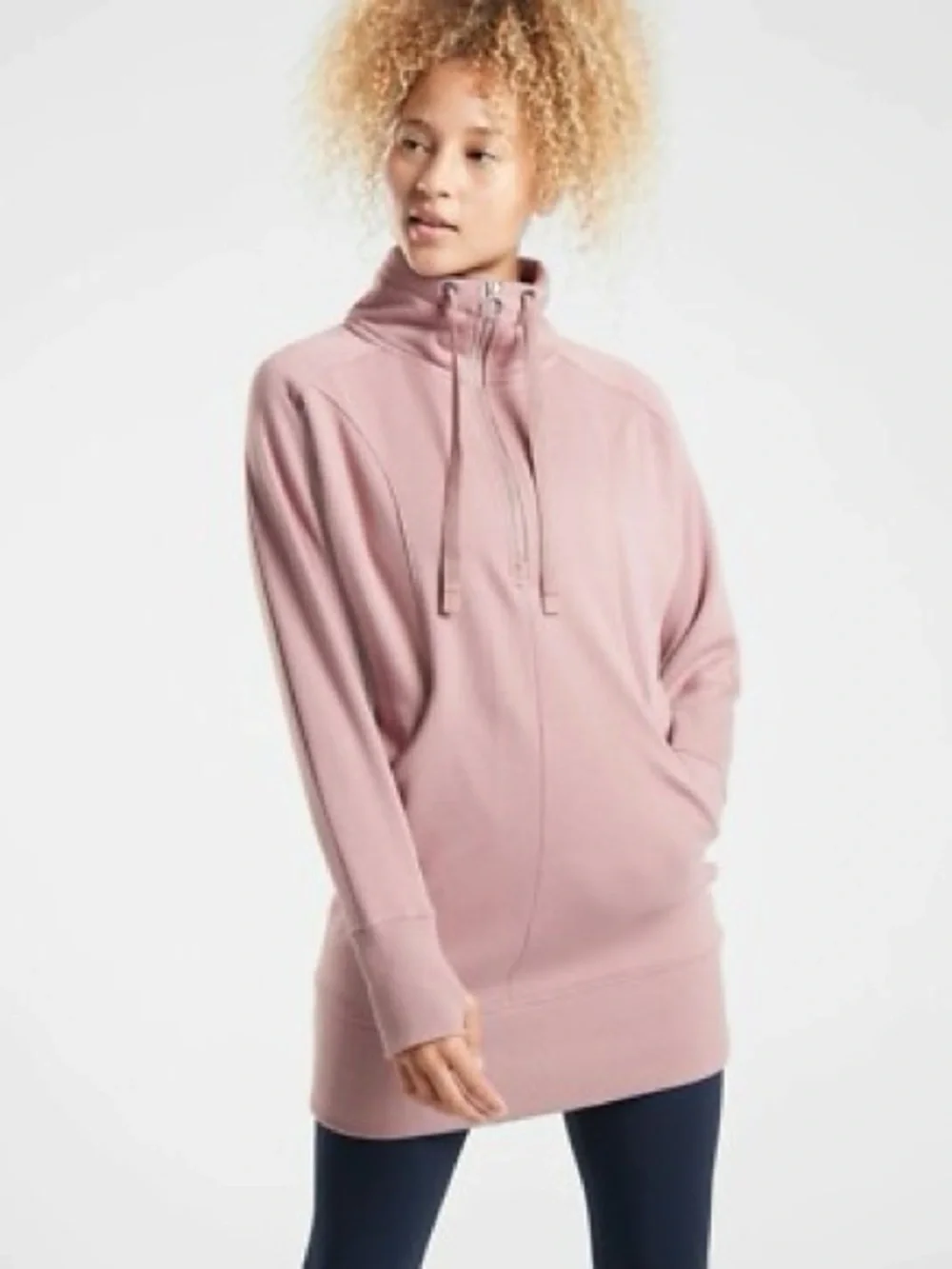 Athleta Cozy Karma 1/4 zip sweatshirt dress